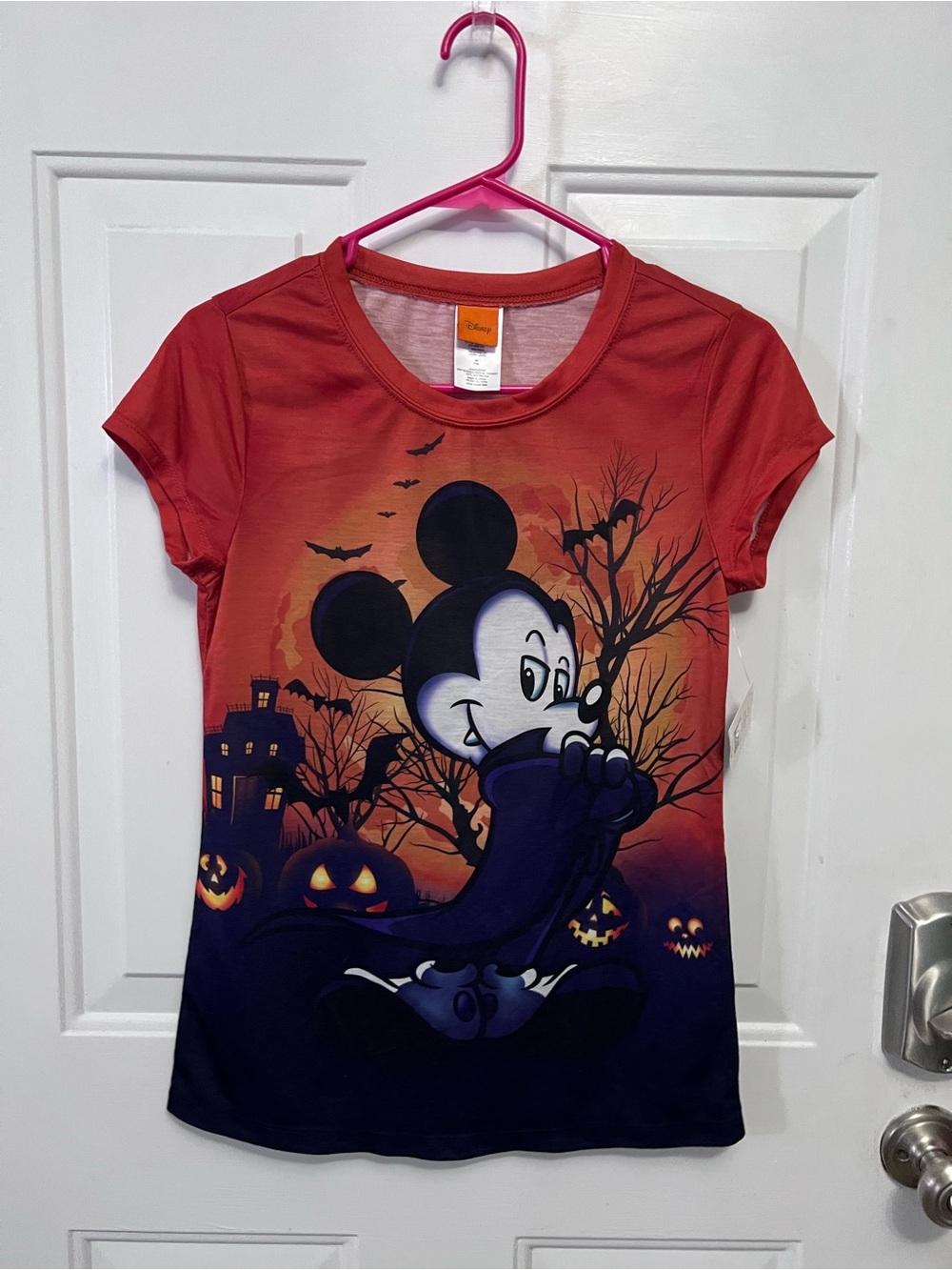 NWT Disney Mickey Mouse Halloween Ghost Shirt Juniors M 7/9 Double Sided